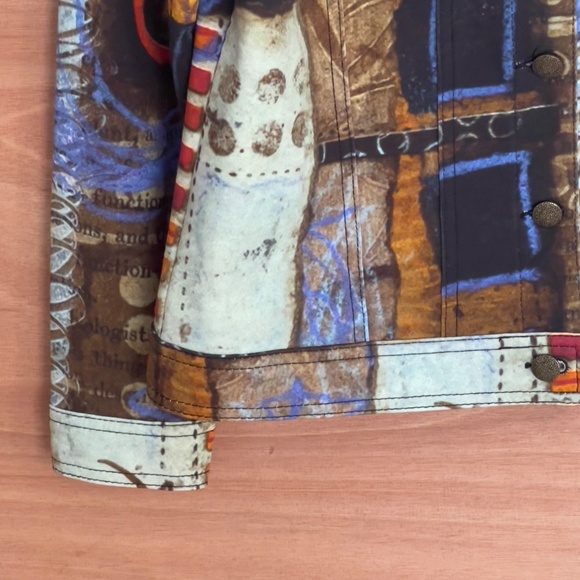 Simply Art by Dolcezza multicolor blazer size M medium artsy abstract button - Picture 3 of 8